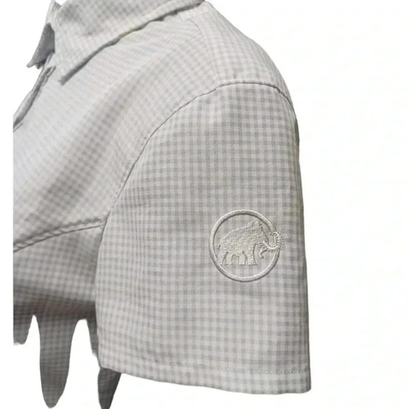 Mammut Short  Sleeve Grey Plaid Button Down Shirt Size Small - Picture 6 of 12